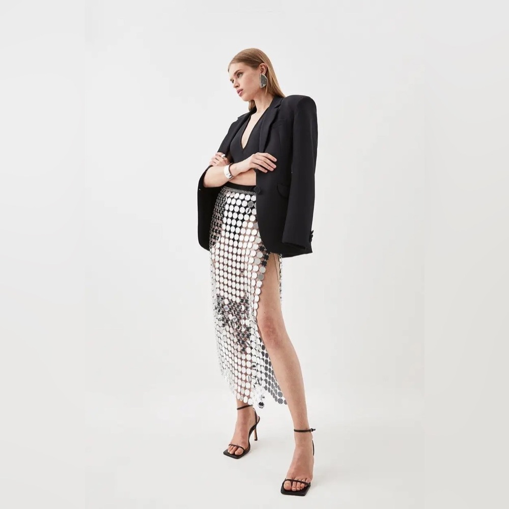 Karen Millen Mirrored Disc Maxi Skirt NWT